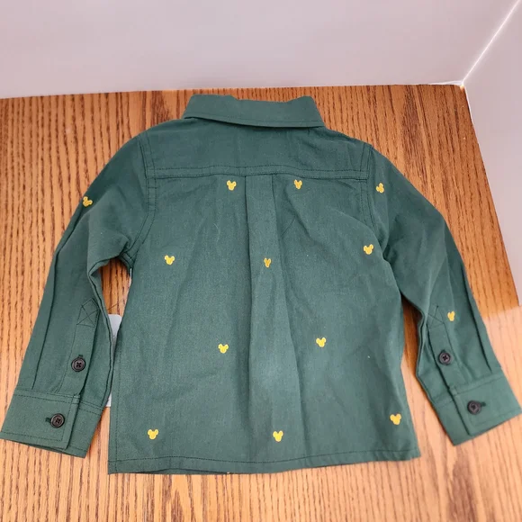 Disney Green Button Down Shirt for Kids - Picture 3 of 10
